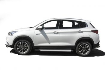 13 349 р. Пороги алюминиевые Slitkoff  Chery Tiggo 7 - Tiggo 7 PRO (Optima Silver)  с доставкой в г. Майкоп. Увеличить фотографию 4