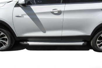 13 349 р. Пороги алюминиевые Slitkoff  Chery Tiggo 7 - Tiggo 7 PRO (Optima Silver)  с доставкой в г. Майкоп. Увеличить фотографию 6