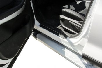 13 349 р. Пороги алюминиевые Slitkoff  Chery Tiggo 7 - Tiggo 7 PRO (Optima Silver)  с доставкой в г. Майкоп. Увеличить фотографию 5