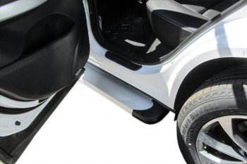 13 349 р. Пороги алюминиевые Slitkoff  Chery Tiggo 7 - Tiggo 7 PRO (Optima Silver)  с доставкой в г. Майкоп. Увеличить фотографию 2