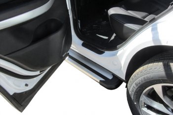 10 699 р. Пороги алюминиевые Slitkoff Chery Tiggo 7 PRO (2019-2025) (Luxe Silver)  с доставкой в г. Майкоп. Увеличить фотографию 6