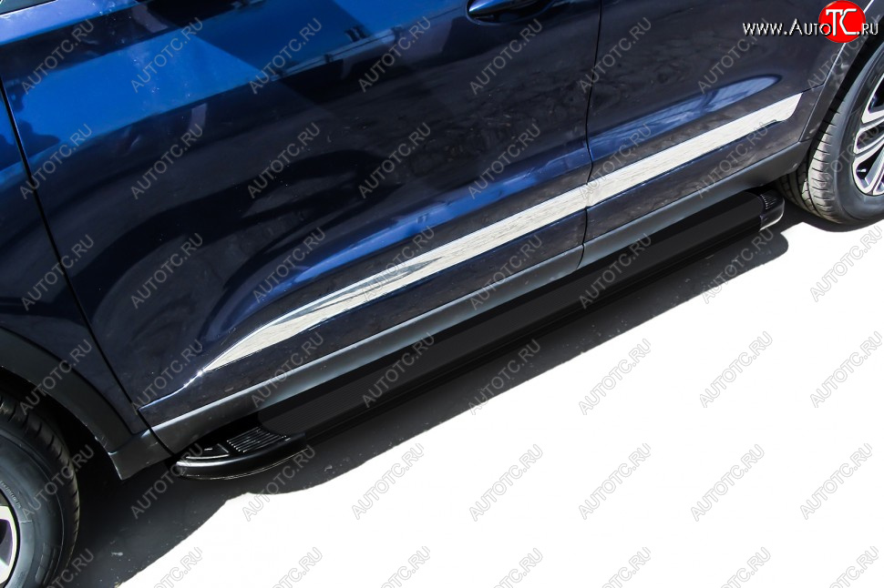 13 349 р. Пороги алюминиевые Slitkoff  Chery Tiggo 8  (T18) (2019-2025) рестайлинг (Optima Black )  с доставкой в г. Майкоп