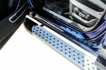 17 399 р. Пороги алюминиевые Slitkoff  Chery Tiggo 8  (T18) (2019-2025) рестайлинг (Standart Silver)  с доставкой в г. Майкоп. Увеличить фотографию 2