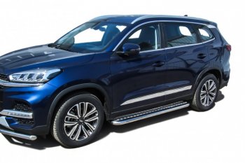 17 699 р. Защита порогов Slitkoff (Ø 57 мм, с листом)  Chery Tiggo 8  (T18) (2019-2025) рестайлинг  с доставкой в г. Майкоп. Увеличить фотографию 3