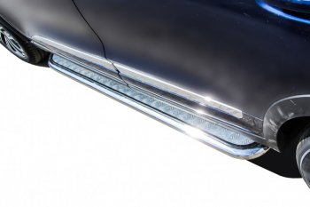 17 699 р. Защита порогов Slitkoff (Ø 57 мм, с листом)  Chery Tiggo 8  (T18) (2019-2025) рестайлинг  с доставкой в г. Майкоп. Увеличить фотографию 4