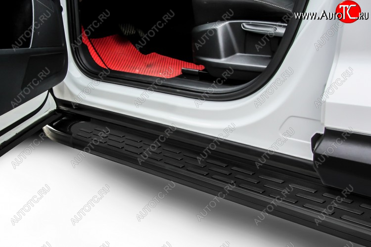 16 999 р. Пороги алюминиевые Slitkoff Chery Tiggo T11 рестайлинг (2013-2016) (Premium Black)  с доставкой в г. Майкоп