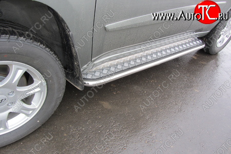 15 349 р. Защита порогов Slitkoff (Ø 42, с листом усиленная) Chery Tiggo T11 рестайлинг (2013-2016)  с доставкой в г. Майкоп