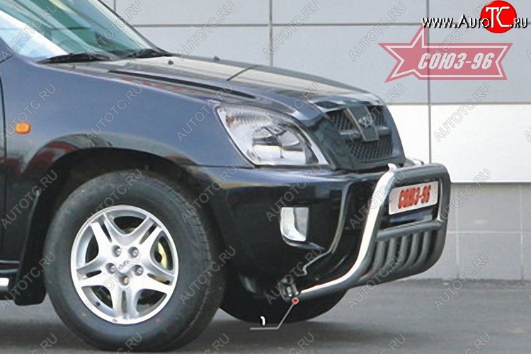 13 931 р. Защита переднего бампера с нижней защитой Souz-96 (d60) Chery Tiggo T11 дорестайлинг (2005-2013)  с доставкой в г. Майкоп