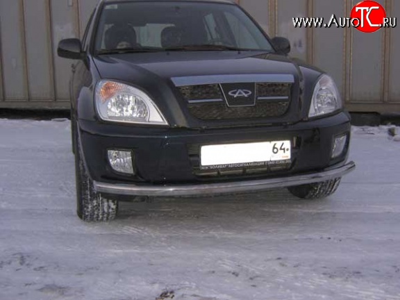 9 999 р. Одинарная защита переднего бампера диаметром 57 мм Slitkoff Chery Tiggo T11 дорестайлинг (2005-2013) (Нержавейка, Полированная)  с доставкой в г. Майкоп