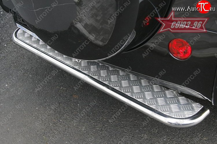 9 287 р. Защита заднего бампера с листом (ступень) Souz-96 (d42) Chery Tiggo T11 дорестайлинг (2005-2013)  с доставкой в г. Майкоп
