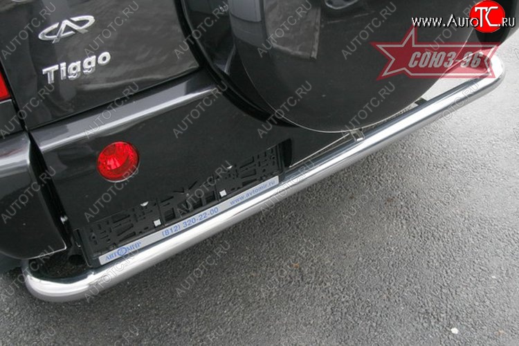 8 009 р. Защита заднего бампера Souz-96 (d60) Chery Tiggo T11 дорестайлинг (2005-2013)  с доставкой в г. Майкоп
