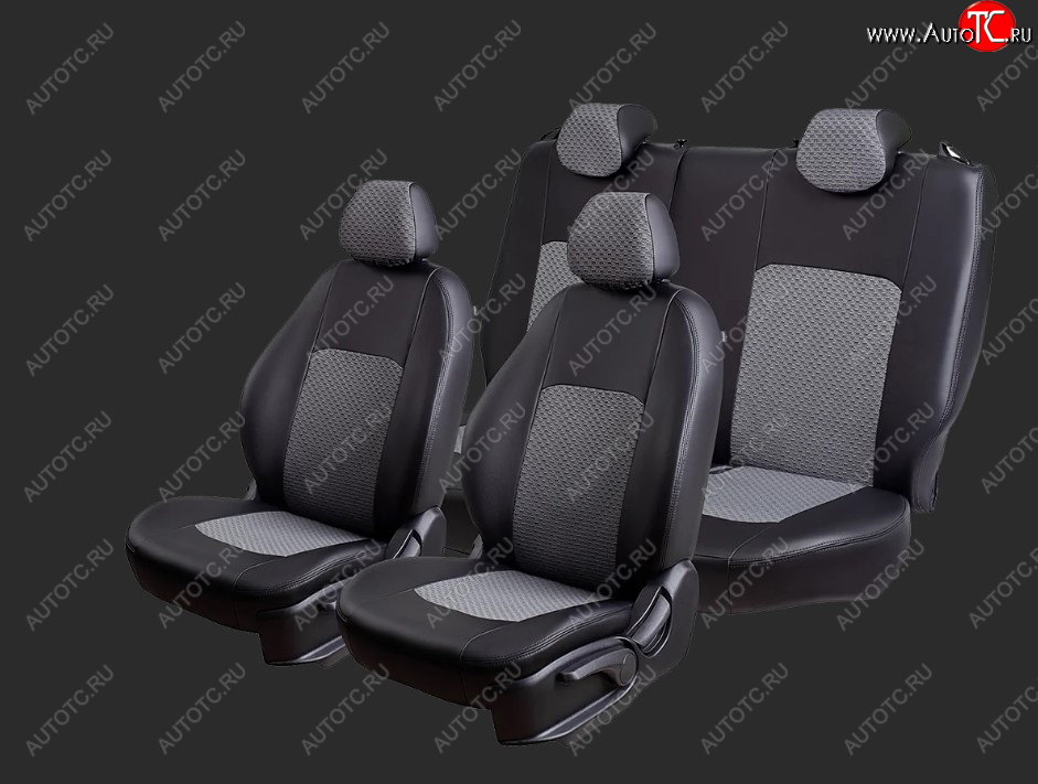 5 499 р. Чехлы для сидений Lord Autofashion Турин (экокожа/жаккард, раздельные задние спинка и сиденья 50/50, 2 П-образных подголовника)  Chery Tiggo T11 (2005-2013) дорестайлинг (Черный, вставка Черный Тропик)  с доставкой в г. Майкоп