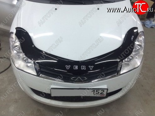 999 р. Дефлектор капота (Fulwin 2 Hatchback) Russtal Chery Very (2011-2016)  с доставкой в г. Майкоп