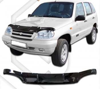 3 079 р. Дефлектор капота CA-Plastic Лада 2123 (Нива Шевроле) дорестайлинг (2002-2008) (серия Classic черный, Без надписи)  с доставкой в г. Майкоп. Увеличить фотографию 2