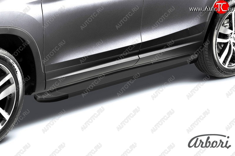 11 609 р. Порожки для ног Arbori Optima Black Chevrolet Trailblazer GM800 дорестайлинг (2012-2016)  с доставкой в г. Майкоп