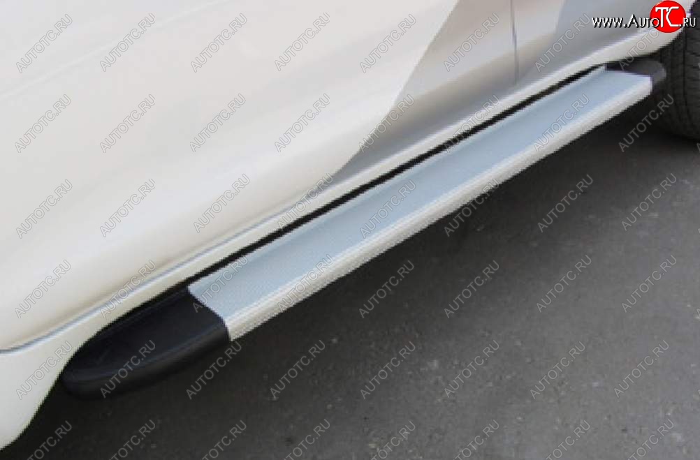 10 979 р. Порожки для ног Arbori Optima Silver Chevrolet Trailblazer GM800 дорестайлинг (2012-2016)  с доставкой в г. Майкоп