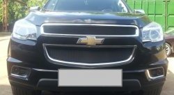 1 469 р. Нижняя сетка на бампер Russtal (черная) Chevrolet Trailblazer GM800 дорестайлинг (2012-2016)  с доставкой в г. Майкоп. Увеличить фотографию 3