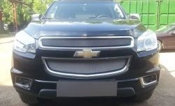 1 539 р. Нижняя сетка на бампер Russtal (хром) Chevrolet Trailblazer GM800 дорестайлинг (2012-2016)  с доставкой в г. Майкоп. Увеличить фотографию 2