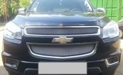 1 539 р. Нижняя сетка на бампер Russtal (хром) Chevrolet Trailblazer GM800 дорестайлинг (2012-2016)  с доставкой в г. Майкоп. Увеличить фотографию 3