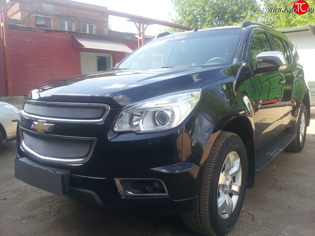 1 539 р. Нижняя сетка на бампер Russtal (хром) Chevrolet Trailblazer GM800 дорестайлинг (2012-2016)  с доставкой в г. Майкоп