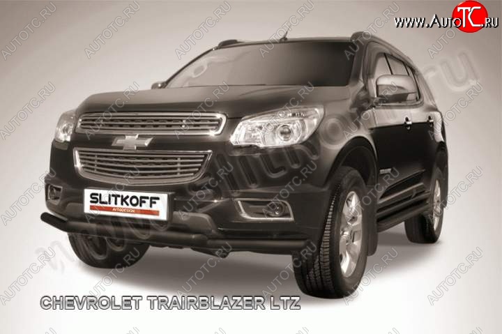 9 449 р. Защита переднего бампера из труб d57 Slitkoff  Chevrolet Trailblazer  GM800 (2012-2016) дорестайлинг (Цвет: серебристый)  с доставкой в г. Майкоп
