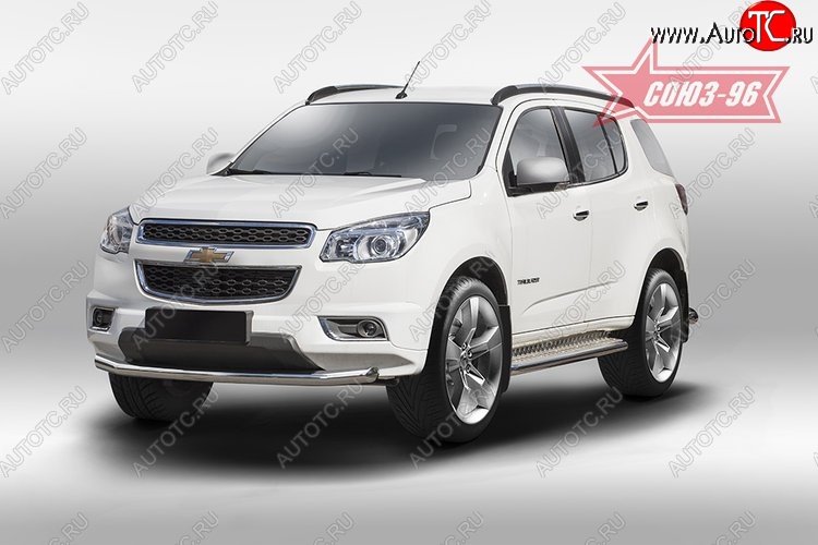 16 469 р. Защита переднего бампера одинарная Souz-96 (d60) Chevrolet Trailblazer GM800 дорестайлинг (2012-2016)  с доставкой в г. Майкоп