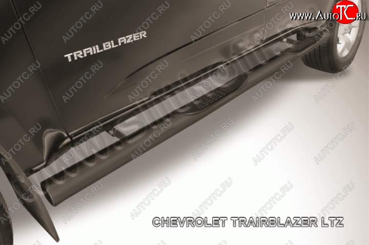 13 549 р. Защита порогов d76 Slitkoff (с поступью) Chevrolet Trailblazer GM800 дорестайлинг (2012-2016) (Цвет: серебристый)  с доставкой в г. Майкоп