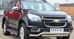 15 449 р. Защита порогов из круглой трубы диаметром 42 мм SLITKOFF Chevrolet Trailblazer GM800 дорестайлинг (2012-2016)  с доставкой в г. Майкоп. Увеличить фотографию 2
