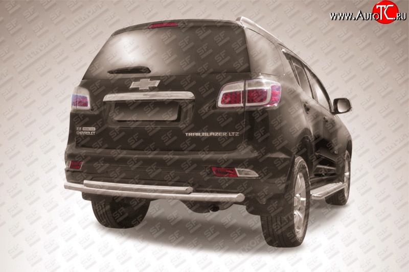 13 749 р. Двойная защита заднего бампера (d57 и 42 мм) Slitkoff  Chevrolet Trailblazer  GM800 (2012-2016) дорестайлинг (нержавейка полированная)  с доставкой в г. Майкоп