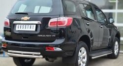 21 799 р. Защита заднего бампера (Ø63 и 42 мм, нержавейка) SLITKOFF  Chevrolet Trailblazer  GM800 (2012-2016) дорестайлинг  с доставкой в г. Майкоп. Увеличить фотографию 4