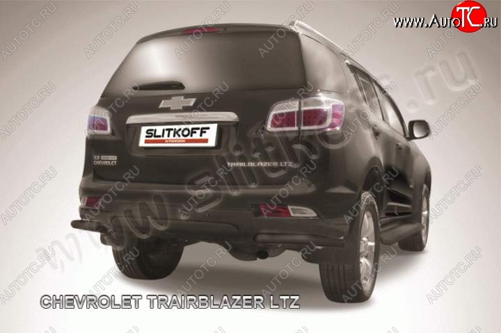 6 499 р. Защита заднего бампера из труб d42 Slitkoff (уголки)  Chevrolet Trailblazer  GM800 (2012-2016) дорестайлинг (Цвет: серебристый)  с доставкой в г. Майкоп