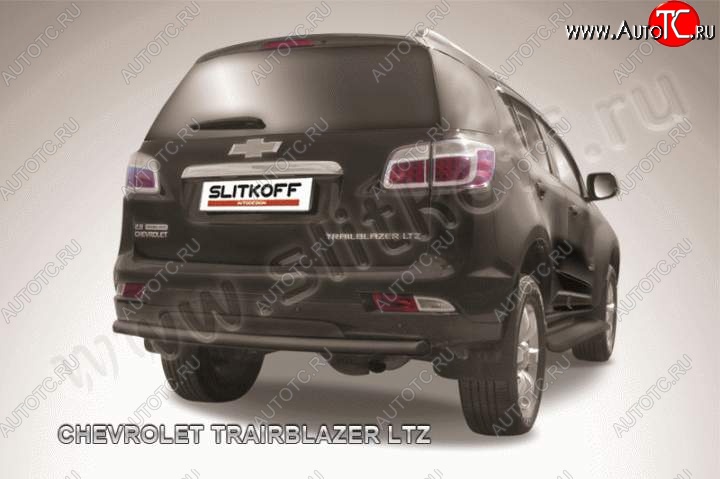 7 999 р. Защита заднего бампера d57 Slitkoff  Chevrolet Trailblazer  GM800 (2012-2016) дорестайлинг (Цвет: серебристый)  с доставкой в г. Майкоп
