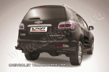 Защита заднего бампера из уголков d57+d42 Slitkoff Chevrolet Trailblazer  GM800 (2012-2016) дорестайлинг