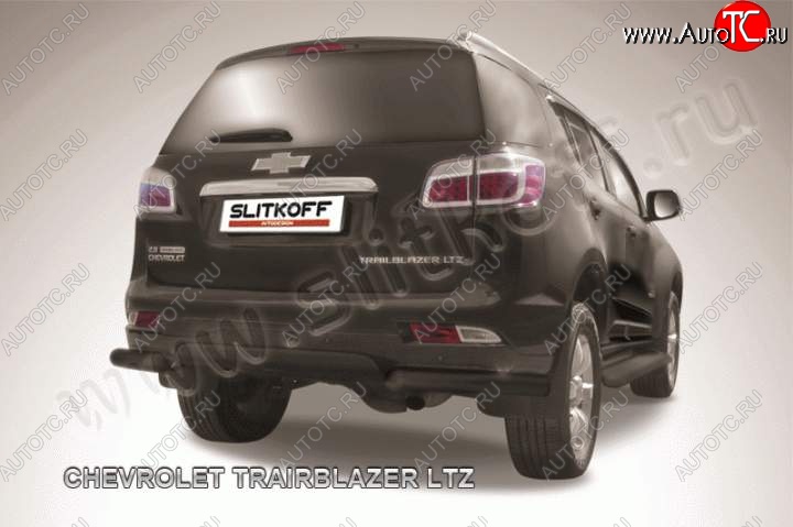 7 999 р. Защита заднего бампера из уголков d76 Slitkoff  Chevrolet Trailblazer  GM800 (2012-2016) дорестайлинг (Цвет: серебристый)  с доставкой в г. Майкоп