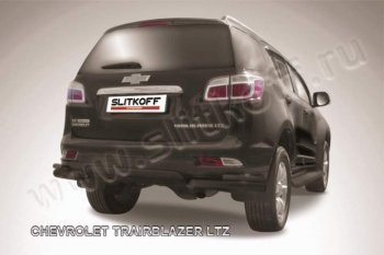 Защита заднего бампера из уголков d76+d42 Slitkoff Chevrolet Trailblazer  GM800 (2012-2016) дорестайлинг