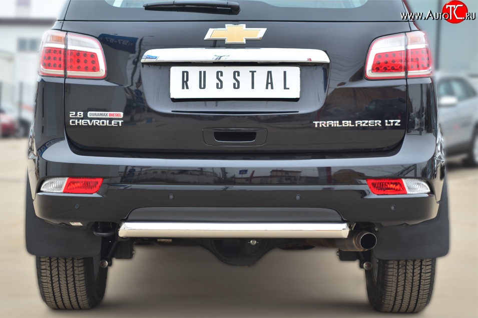 17 749 р. Защита заднего бампера (Ø63 мм, нержавейка) SLITKOFF  Chevrolet Trailblazer  GM800 (2012-2016) дорестайлинг  с доставкой в г. Майкоп