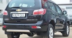 20 999 р. Защита заднего бампера (Ø75x42 мм, нержавейка) SLITKOFF  Chevrolet Trailblazer  GM800 (2012-2016) дорестайлинг  с доставкой в г. Майкоп. Увеличить фотографию 4