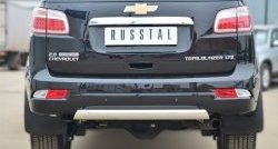Защита заднего бампера (Ø75x42 мм, нержавейка) SLITKOFF Chevrolet Trailblazer  GM800 (2012-2016) дорестайлинг