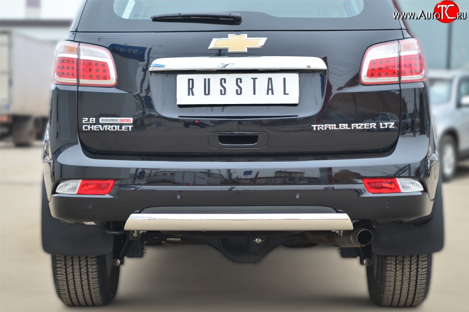 20 999 р. Защита заднего бампера (Ø75x42 мм, нержавейка) SLITKOFF  Chevrolet Trailblazer  GM800 (2012-2016) дорестайлинг  с доставкой в г. Майкоп