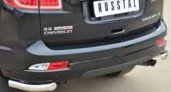 18 599 р. Защита заднего бампера (Ø63 мм уголки, нержавейка) SLITKOFF  Chevrolet Trailblazer  GM800 (2012-2016) дорестайлинг  с доставкой в г. Майкоп. Увеличить фотографию 2