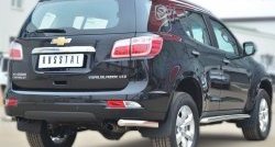 18 599 р. Защита заднего бампера (Ø63 мм уголки, нержавейка) SLITKOFF  Chevrolet Trailblazer  GM800 (2012-2016) дорестайлинг  с доставкой в г. Майкоп. Увеличить фотографию 4