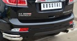 26 599 р. Защита заднего бампера (2 трубы Ø63 и 42 мм уголки, нержавейка) SLITKOFF  Chevrolet Trailblazer  GM800 (2012-2016) дорестайлинг  с доставкой в г. Майкоп. Увеличить фотографию 2