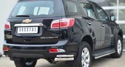 26 599 р. Защита заднего бампера (2 трубы Ø63 и 42 мм уголки, нержавейка) SLITKOFF  Chevrolet Trailblazer  GM800 (2012-2016) дорестайлинг  с доставкой в г. Майкоп. Увеличить фотографию 4
