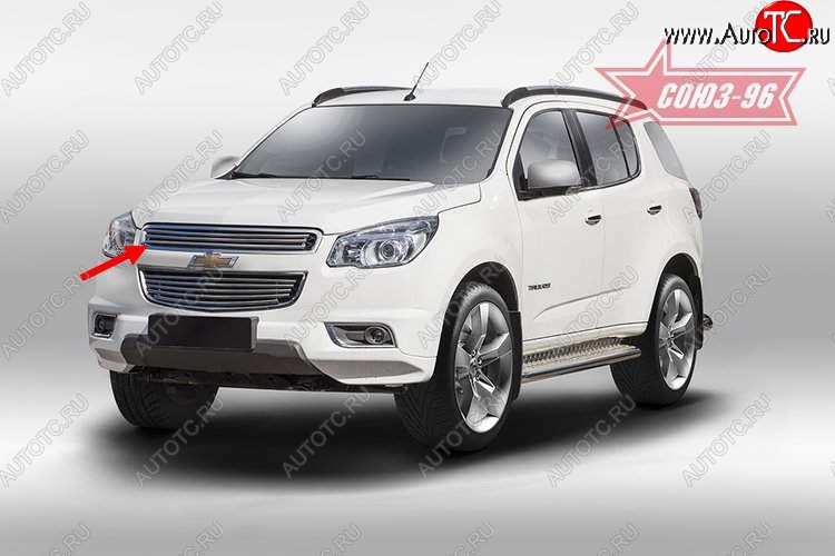 8 684 р. Декоративный элемент решетки радиатора Souz-96 (d16) Chevrolet Trailblazer GM800 дорестайлинг (2012-2016)  с доставкой в г. Майкоп