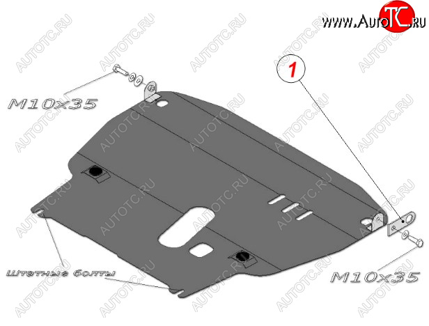 4 499 р. Защита картера двигателя и КПП (большая, V-1,4) Alfeco Chevrolet Aveo T250 седан рестайлинг (2006-2011) (Сталь 2 мм)  с доставкой в г. Майкоп