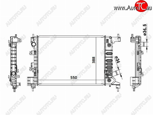 7 199 р. Радиатор двигателя SAT (пластинчатый, МКПП/АКПП) Chevrolet Aveo T300 седан (2011-2015)  с доставкой в г. Майкоп