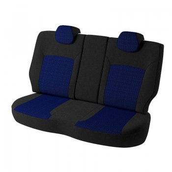 5 599 р. Чехлы для сидений Lord Autofashion Дублин (жаккард)  Chevrolet Aveo  T300 (2011-2015) седан, хэтчбек (Черный, вставка Рогожка (синий))  с доставкой в г. Майкоп. Увеличить фотографию 2
