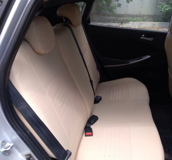 4 899 р. Чехлы для сидений Lord Autofashion Турин (экокожа) Chevrolet Aveo T300 хэтчбек (2011-2015) (Бежевый, вставка Бежевая)  с доставкой в г. Майкоп. Увеличить фотографию 4