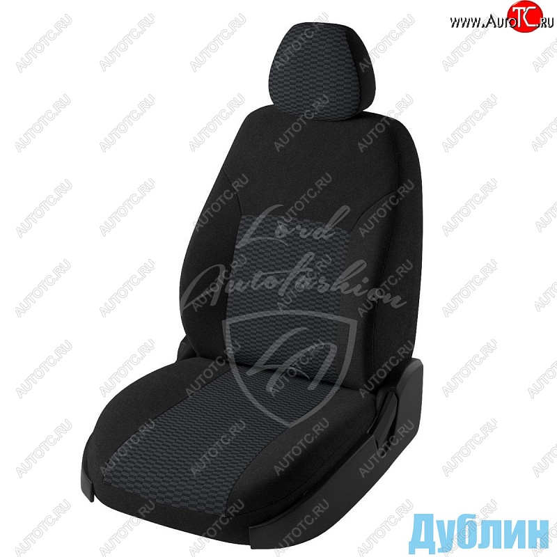 5 949 р. Чехлы для сидений Lord Autofashion Дублин (жаккард)  Chevrolet Aveo ( T200,  T250) (2002-2011) хэтчбек 5 дв, хэтчбек 5 дв рестайлинг (Черный, вставка Прямоугольник черный)  с доставкой в г. Майкоп