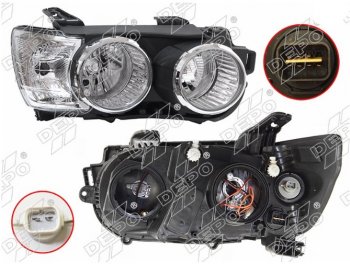 Правая передняя фара DEPO (хром) Chevrolet Aveo T300 хэтчбек (2011-2015)